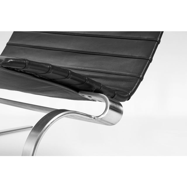 Mid 20th Century Vintage Black Leather PK 20 Chair by Poul Kjærholm for Fritz Hansen, 1950s For Sale - Image 5 of 8