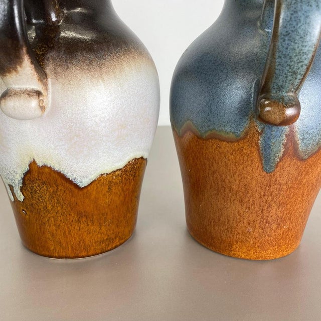 Fat Lava Pottery Vases attributed to Scheurich, Germany, 1970s, Set of 2 For Sale - Image 17 of 18