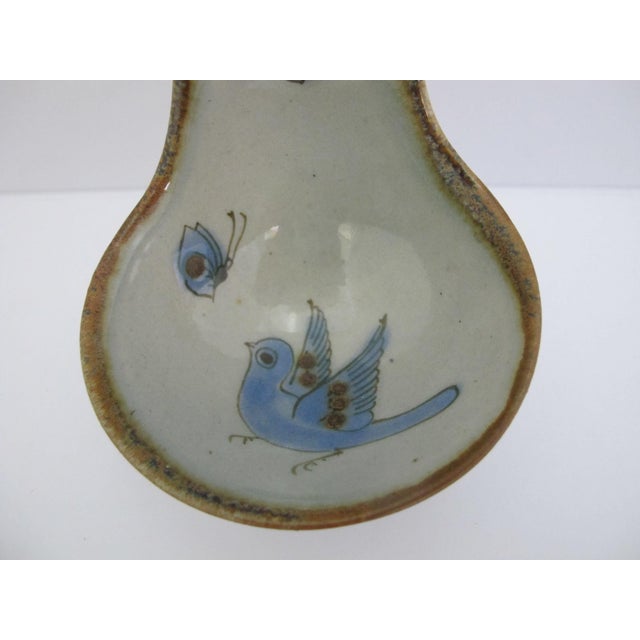 1960s El Palomar Ken Edwards Blue Bird Butterfly Mexican Folk Art Hanging Ladle Spoon For Sale - Image 5 of 8