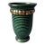 1930s Art Deco Green Vase, Barbotine Ceramic, Poët-Laval (France) For Sale