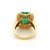 Contemporary Estate Diamond & Emerald 18k Yellow Gold Cocktail Ring Size 6 For Sale - Image 3 of 4