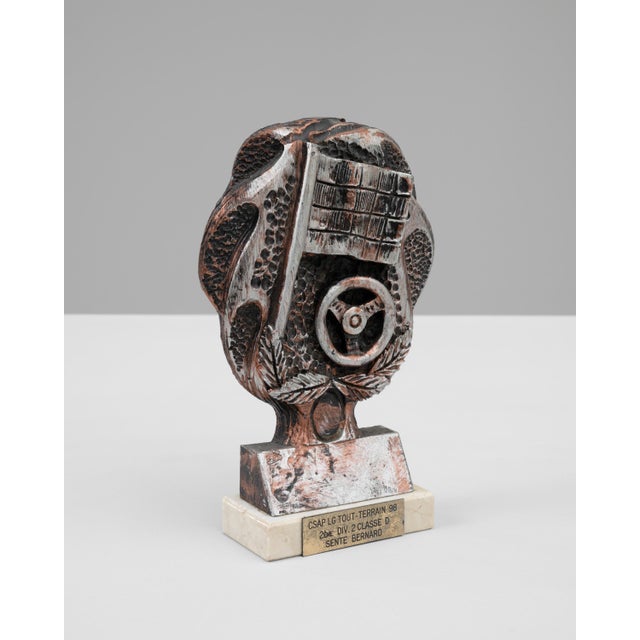 1990s Belgian Metal & Marble Trophy For Sale - Image 17 of 18