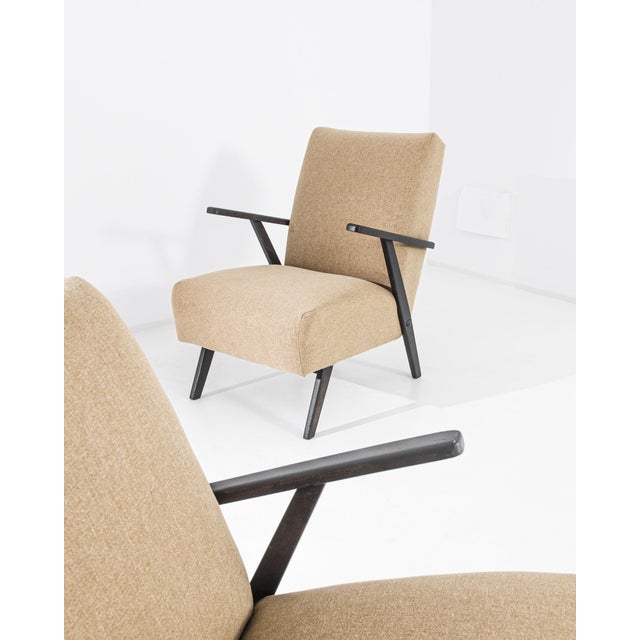 Tan 1960s Czech Wooden Armchairs, - A Pair For Sale - Image 8 of 18