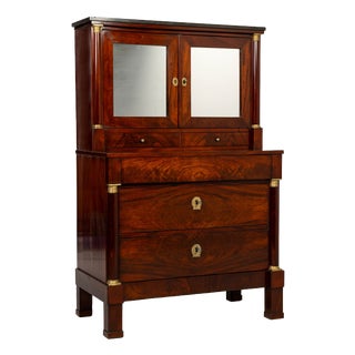 Empire Mirrored Chest of Drawers For Sale