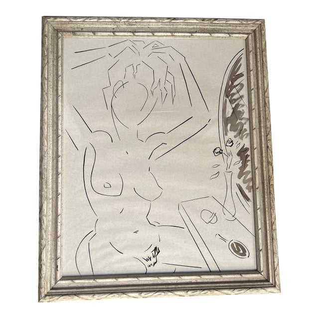 1970’s Original Matisse Style Abstract Nude Portrait Painting For Sale