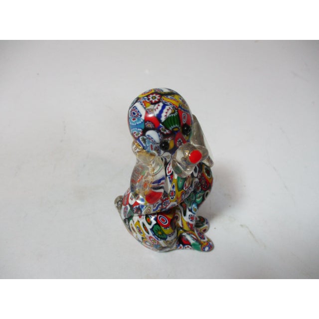 Vintage Millefiori Art Glass Sitting Dog Figurine For Sale - Image 6 of 8