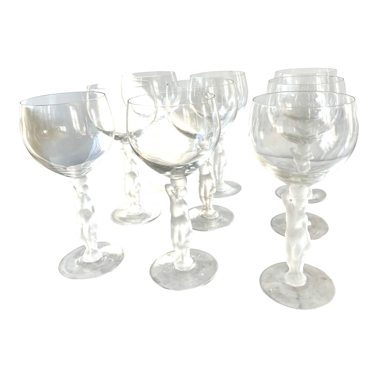 Bayel Bacchante French Crystal Wine Glasses Set of 9 Chairish