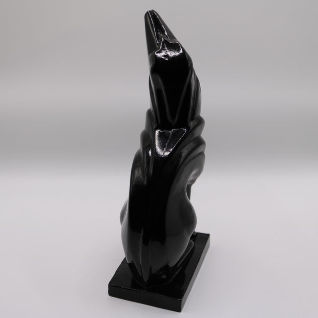 Metal Art Deco Style Patinated Cast Metal Howling Wolf Sculpture For Sale - Image 7 of 12