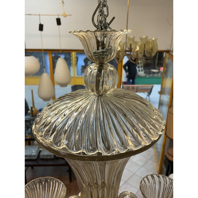 Metal Chandelier from Seguso Vetri d'Arte, 1940s For Sale - Image 7 of 11