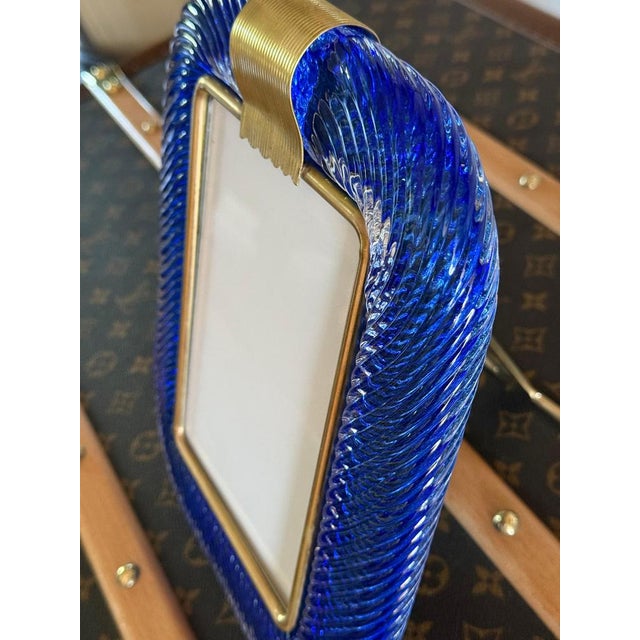 Sapphire Blue Murano Glass Frame, 2000s For Sale - Image 4 of 17