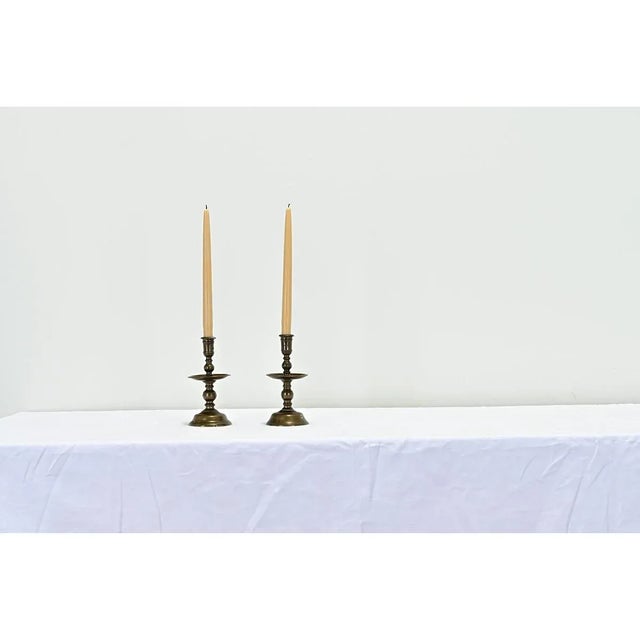 17th Century 17th Century Flemish Brass Candlesticks - A Pair For Sale - Image 5 of 12