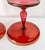 Glass 19th Century Pair of Bohemian Red Cranberry Glass Centerpiece Compotes or Tazza For Sale - Image 7 of 16