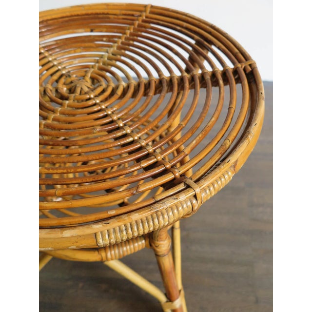 1960s Bamboo and Rattan Table, 1960s For Sale - Image 5 of 7