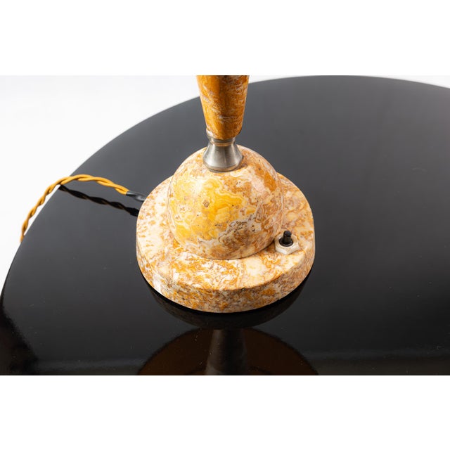 1930s Art Deco Marble Table Lamp, Czechoslovakia, 1930s For Sale - Image 5 of 6