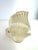 Cream Vintage Mid-Century Japanese White Ceramic Angelfish Vase For Sale - Image 8 of 10