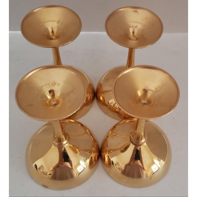 International Silver Mid 20th Century Mid-Century Modern International Silver Company Gold-Plated Champagne Coupes — Set of 4 For Sale - Image 4 of 6