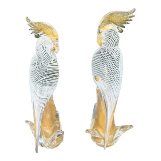 1950s Pair of Murano Glass Parrots For Sale