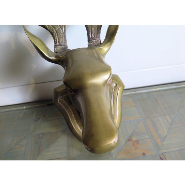 Realism Brass 5 Point Deer Head Sculpture Created to Resemble Realistic Anatomy For Sale - Image 3 of 6