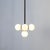 Bunch Pendant, Black, 30.25in H, 3 Inches Glass Globes, by Research.Lighting, Modern, Minimal Hanging Light For Sale - Image 4 of 6
