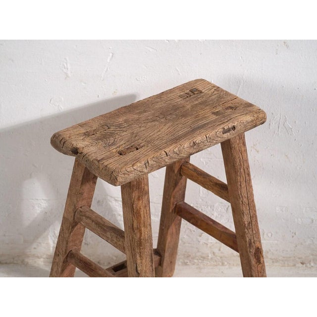 Antique Asian Stools in Elm, 1900s, Set of 2 For Sale - Image 9 of 11