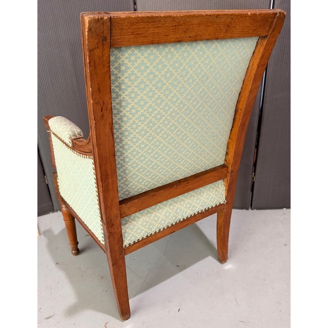 Green Late 18th Century Petit Bergere, Handcarved Beechwood, New Upholstery For Sale - Image 8 of 10