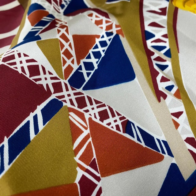 1990s Vintage Large Silk Foulard by Celine Paris For Sale - Image 9 of 12