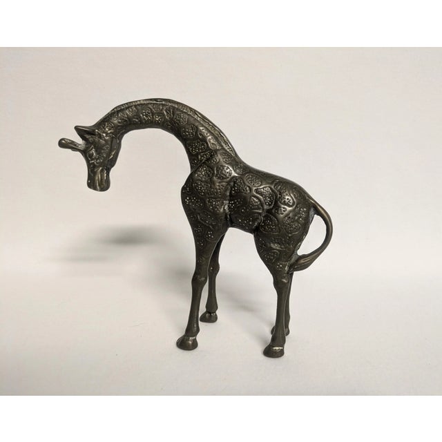 Vintage Brass Giraffe Figurines - Set of 3 For Sale - Image 10 of 11