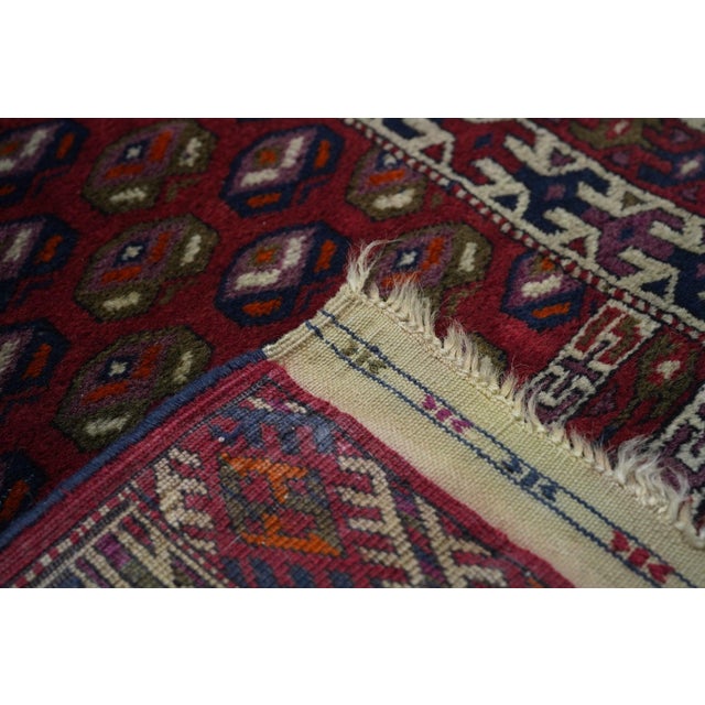 1900s Antique Russian Yamud Bokara Rug-3′5″ × 4′2″ For Sale - Image 9 of 10