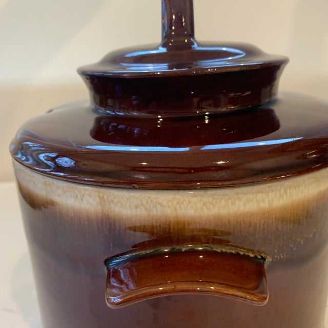 Vintage McCoy Brown Dripware Soup Tureen / Bean Pot With Lid For Sale - Image 9 of 10
