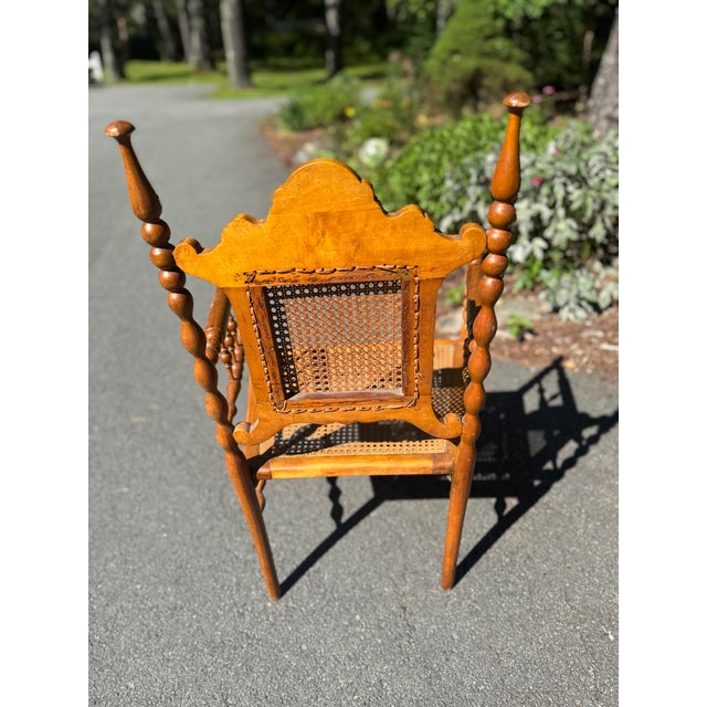 Mid 20th Century Jacobean Caned Seat Chair For Sale - Image 4 of 8