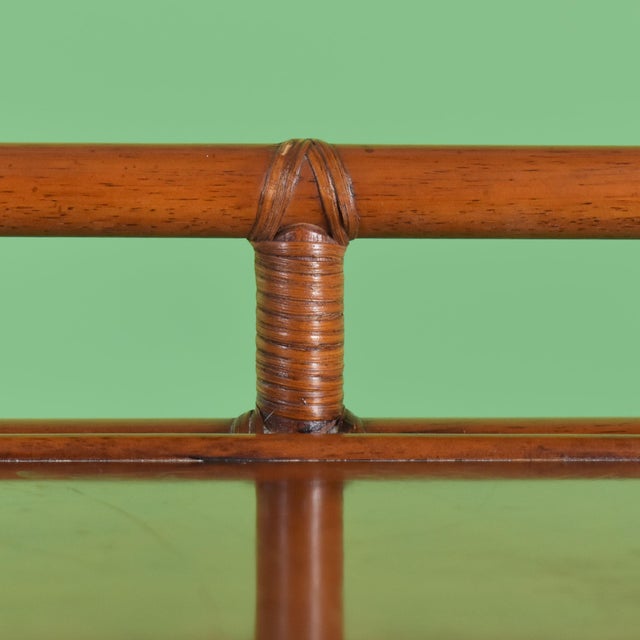 Coastal Brown Jordan Rattan Fretwork Console For Sale - Image 3 of 6