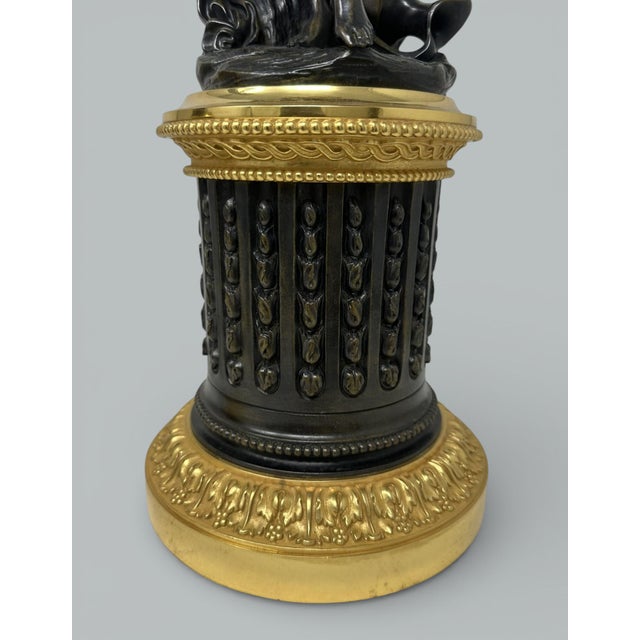 French Antique Pair French Bronze Ormolu Candlesticks Albert-Ernest Carrier-Belleuse For Sale - Image 3 of 13