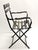 French-style garden chair with armrests, child-sized. Works.