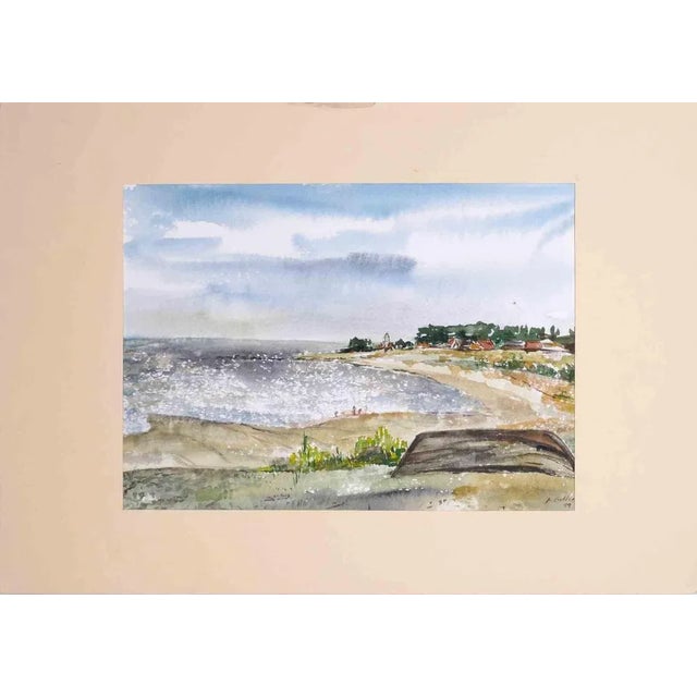 Landscape is a drawing in watercolor realized by Armin Guther in 1989. Hand-Signed and dated. Good conditions. The artwork...