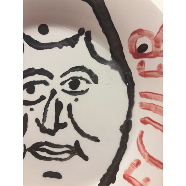 Early 2000s Donald Baechler Original Hand-Painted Ceramic Portrait Plate For Sale In Miami - Image 6 of 7