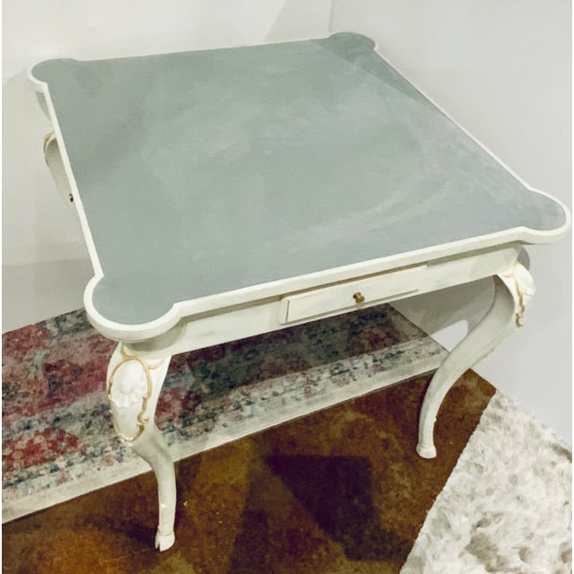 Transitional John Richard Transitional White and Gold Hoof Game Table For Sale - Image 3 of 9