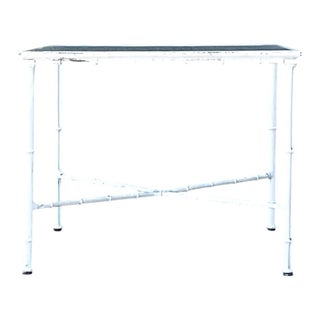 Vintage Brown Jordan “Calcutta” Metal and Glass Side Table For Sale