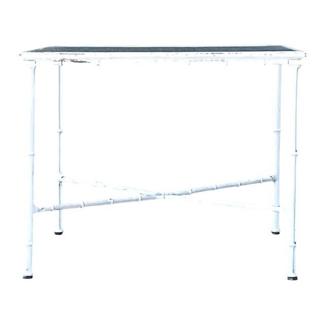 Vintage Brown Jordan “Calcutta” Metal and Glass Side Table For Sale