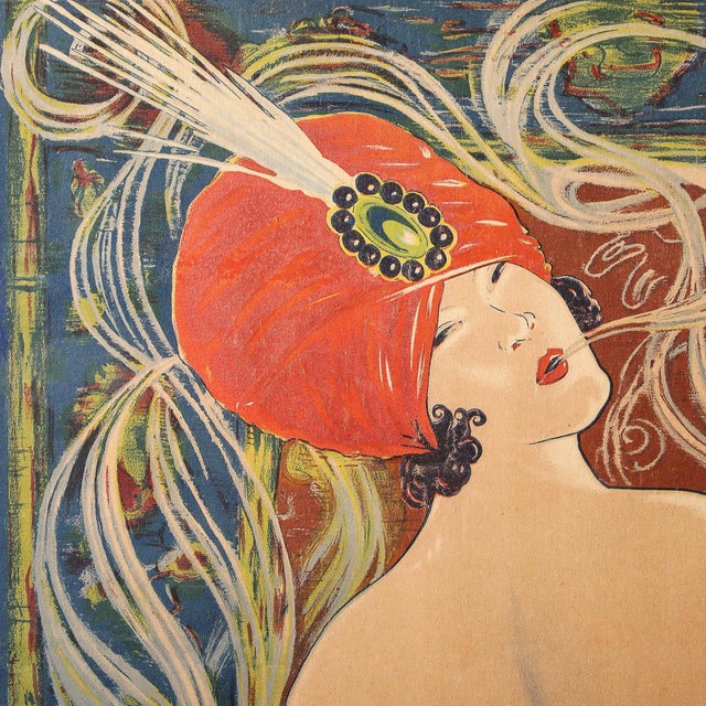 Art Nouveau Cigarettes Saphir Advertisement Poster For Sale - Image 10 of 13