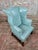 18th Century Teal Leather Upholstered Wing Chair-George III For Sale - Image 9 of 13