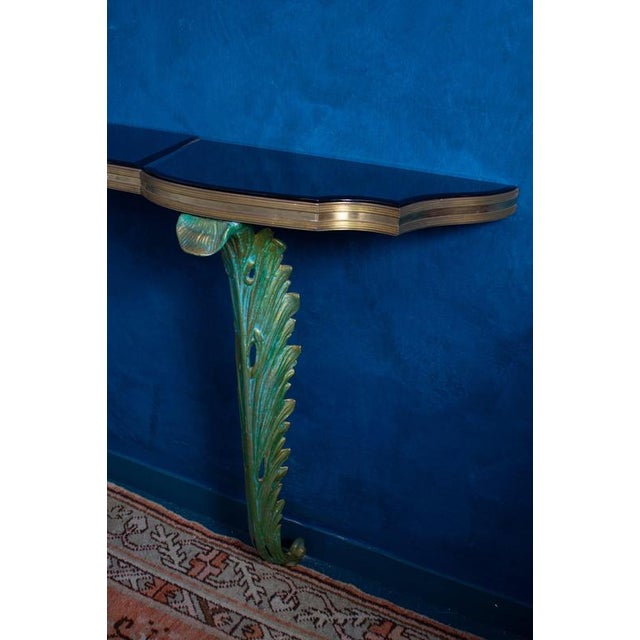 Gold Art Deco Console Table with Matching Mirror, 1930s For Sale - Image 8 of 13