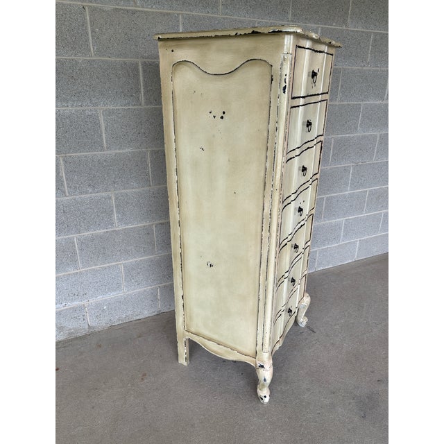 French Country Country French Style 7 Drawer Lingere Chest For Sale - Image 3 of 9