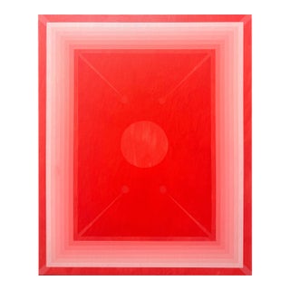 Contemporary Abstract Acrylic on Canvas "Mesmerism (Peach / Orange Dpp)" by Andy Harwood For Sale