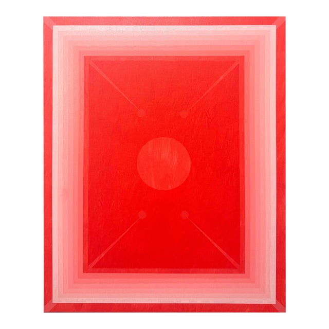 Contemporary Abstract Acrylic on Canvas "Mesmerism (Peach / Orange Dpp)" by Andy Harwood For Sale
