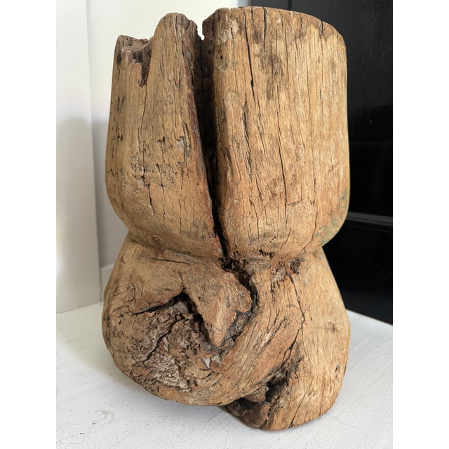 Vintage Rustic Wood Stump Planter For Sale - Image 12 of 12