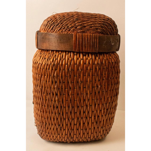 Wicker Canister Basket With Lid (Large) For Sale - Image 11 of 11