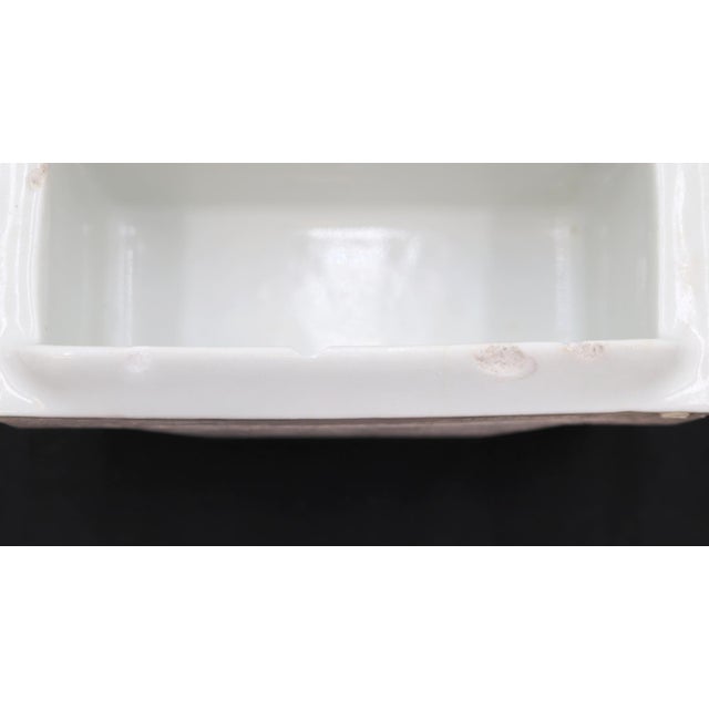 Vintage Recessed Rectangle White Ceramic Bathroom Soap Dish For Sale - Image 4 of 10