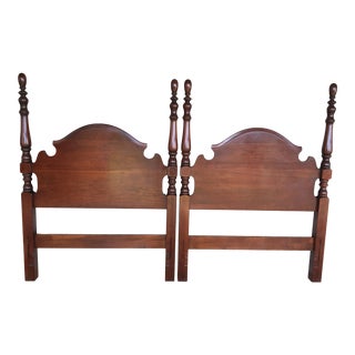 Pennsylvania House Cherry Chippendale Style Poster Twin Headboards - a Pair For Sale