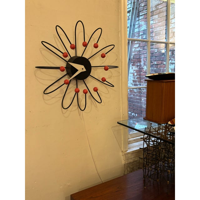 Metal 1950s Frederic Weinberg Wall Clock For Sale - Image 7 of 10