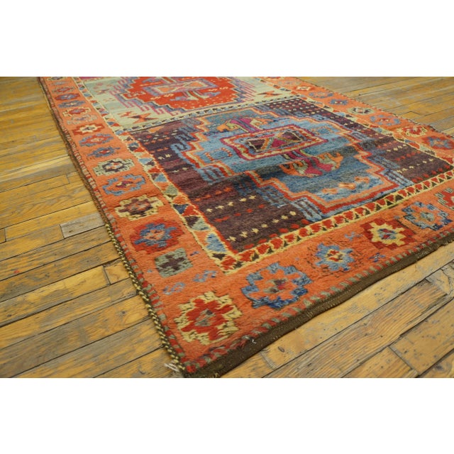 Happy Jewel Tones Multicolored Tribal Geometric Antique Rustic Turkish Yuruk Rug For Sale In New York - Image 6 of 9